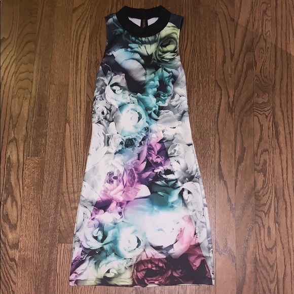 Lush Floral Mini Bodycon Dress - Picture 1 of 3